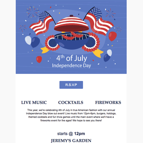 4th Of July Cookout BBQ Firework Event Invite